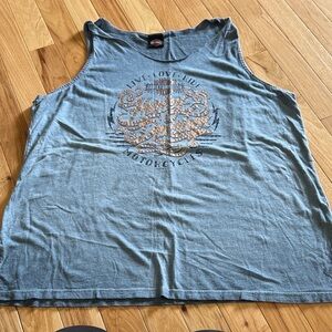 Harley-Davidson Blue and Gold Graphic Tank